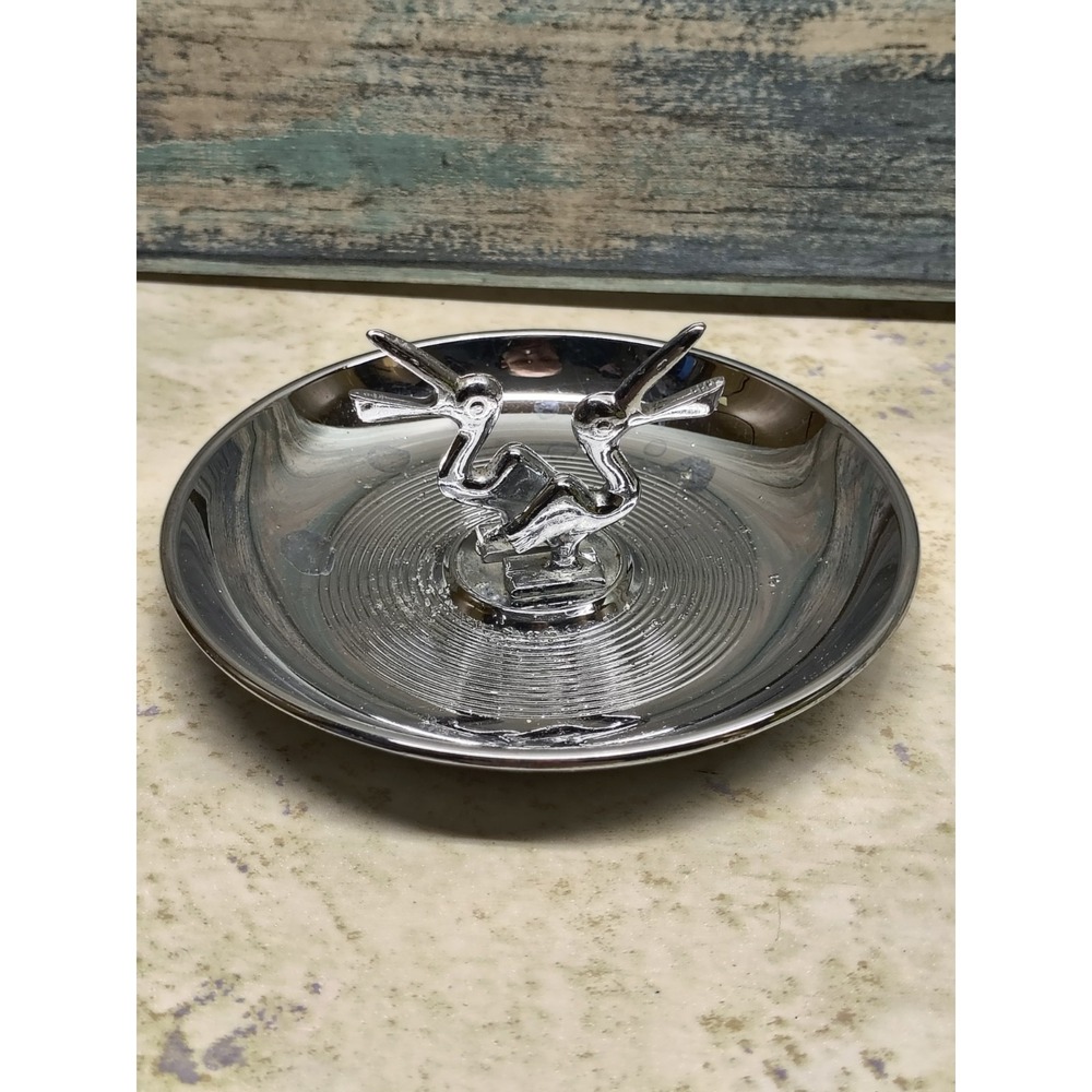 Hamilton Ashtray Pelican Bird Cigarette‎ Holder Chrome